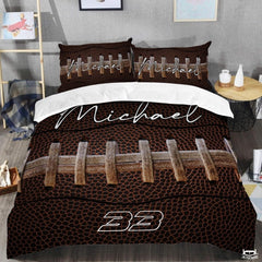 Custom Football Texture with Prominent Laces Vintage Comforter