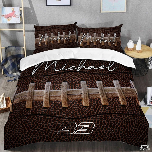 Custom Football Texture with Prominent Laces Vintage Comforter
