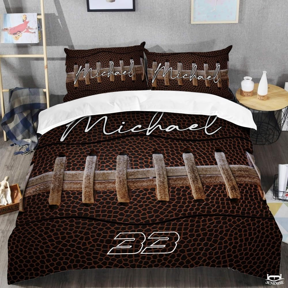 Brown football laces comforter with Michael 33