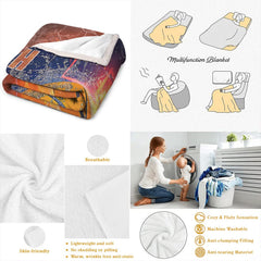 Personalized Basketball Fire and Water Splash Blanket with Name and Number