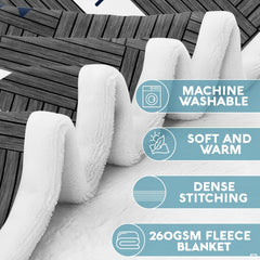 Nautical anchor rustic wood throw blanket view 6 highlighting navy anchor, rope trim, and wood textures
