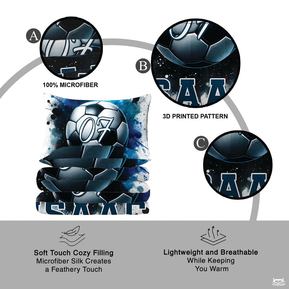 Custom Soccer Ball with Number 07 Comforter Set, Machine W - Design 17