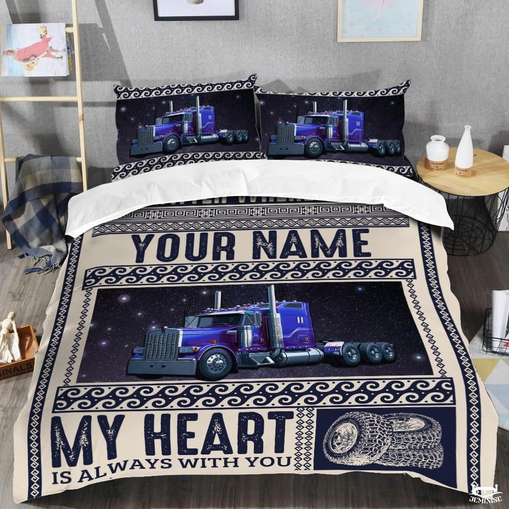 Custom Trucking Semi Truck Under Starry Night Sky Comforter