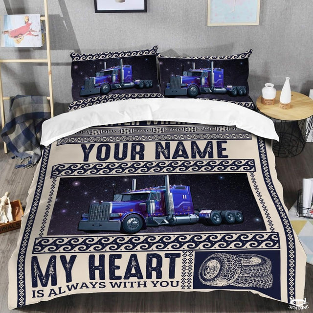 Custom Trucking Semi Truck Under Starry Night Sky Comforter