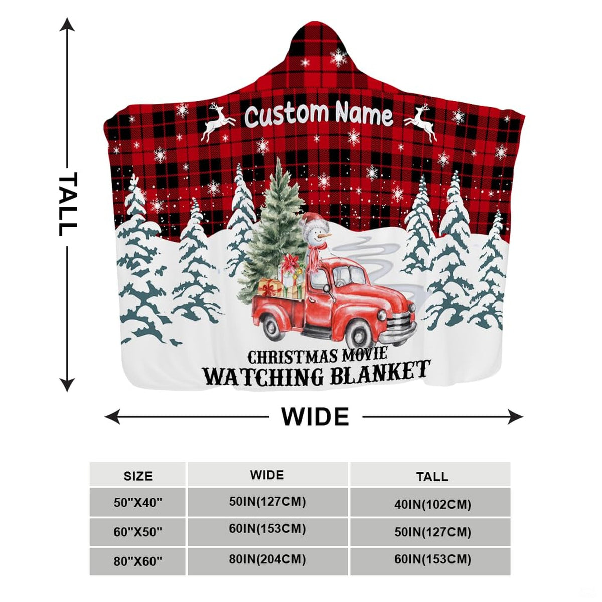 Festive holiday bedding showcasing vintage red pickup truck carrying evergreens on a red buffalo plaid pattern.