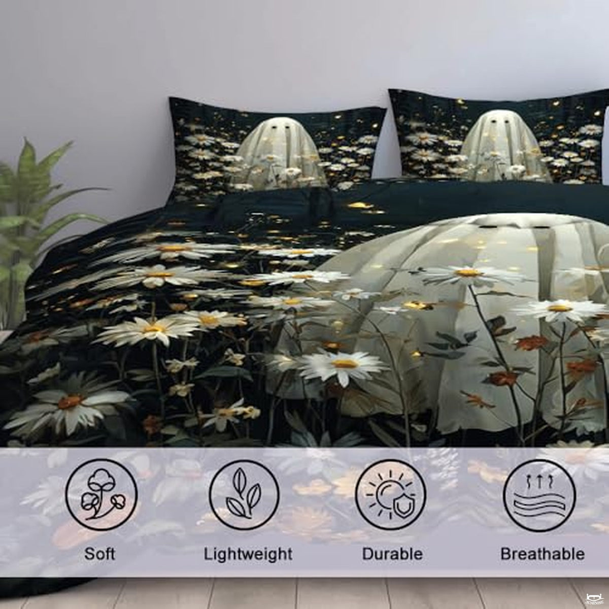 Personalized Halloween Bedding, Custom Halloween Duvet Cover, Ghost Pattern Festival Themed Comforter Cover Set for Boys Girls Adults Bedroom Bed Decoration (Ghost 11)