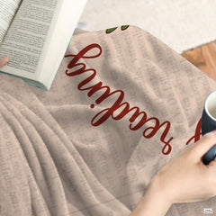 Personalized Reading Girl on Book with Flowers Blanket - Book Lover
