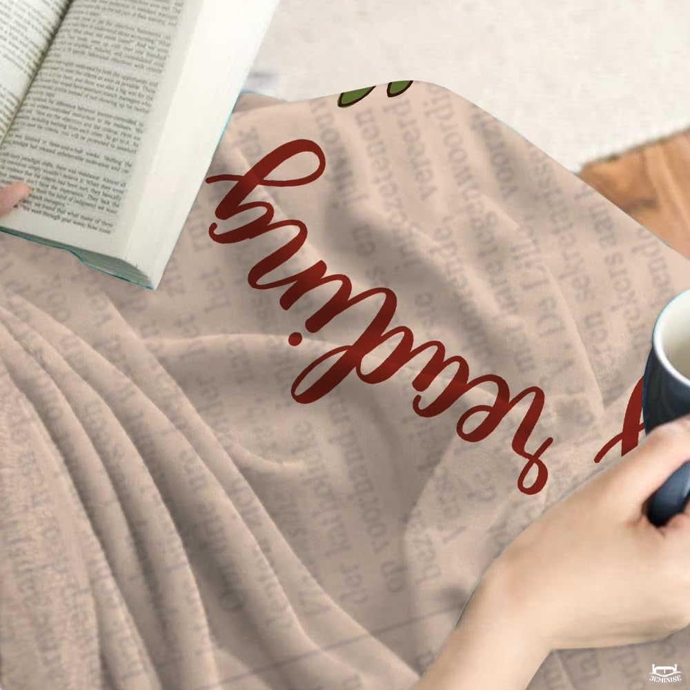 Personalized Reading Girl on Book with Flowers Blanket - Book Lover