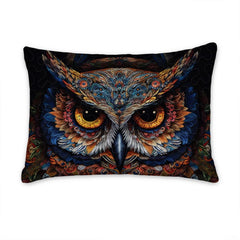 Matching pillowcase detail for wildlife bedding set showing coordinating moonlit owl plumage print