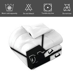 Angled perspective of geometric soccer bedding displaying varsity athletic numbering accents