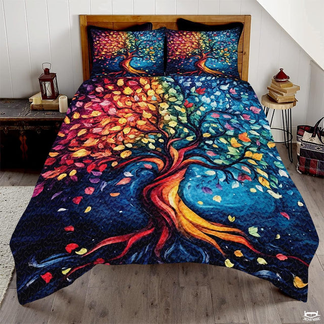 Custom Tree of Life Quilt Set Celtic Yggdrasil Bedding
