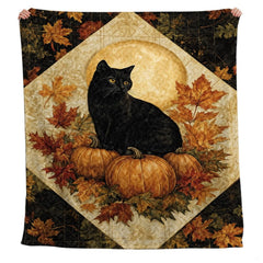 Top-down angle perspective of autumn leaf bedding set highlighting golden wheat maple leaves and espresso borders.