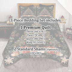 Christmas Bedding Quilt – Soft Microfiber Holiday Bedspread, Lightweight Winter Bedding, Cozy Xmas Quilts for Couch, Bedroom & Seasonal Home Decorations (Christmas Quilt-DS06)