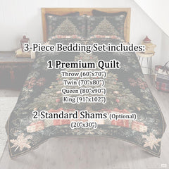 Graphic overview outlining included bedding set components and rectangular measurements.