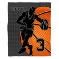 Personalized Basketball Player Silhouette Blanket with Name and Number