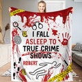 thematic accent scene bedding set displaying chalk outline, yellow evidence markers, and caution tape on white backdrop.