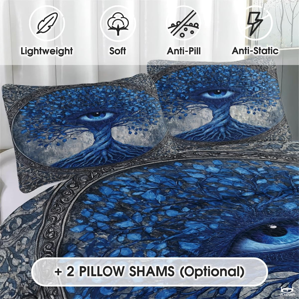 Custom Celtic Tree of Life Quilt Set with Fantasy Central Eye Artwork