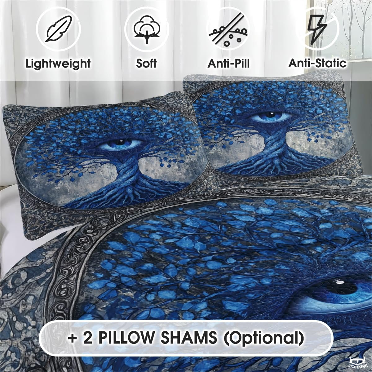Custom Celtic Tree of Life Quilt Set with Fantasy Central Eye Artwork