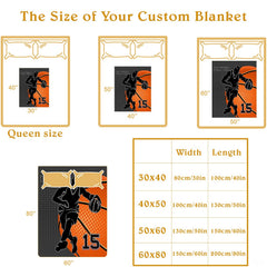 Personalized Basketball Player Silhouette Blanket with Name and Number