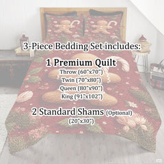 Christmas Bedding Quilt – Soft Microfiber Holiday Bedspread, Lightweight Winter Bedding, Cozy Xmas Quilts for Couch, Bedroom & Seasonal Home Decorations (Christmas Quilt-DS03)