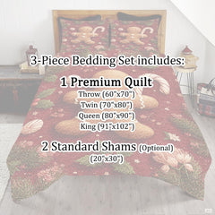 Graphic overview outlining included bedding set components and rectangular measurements.