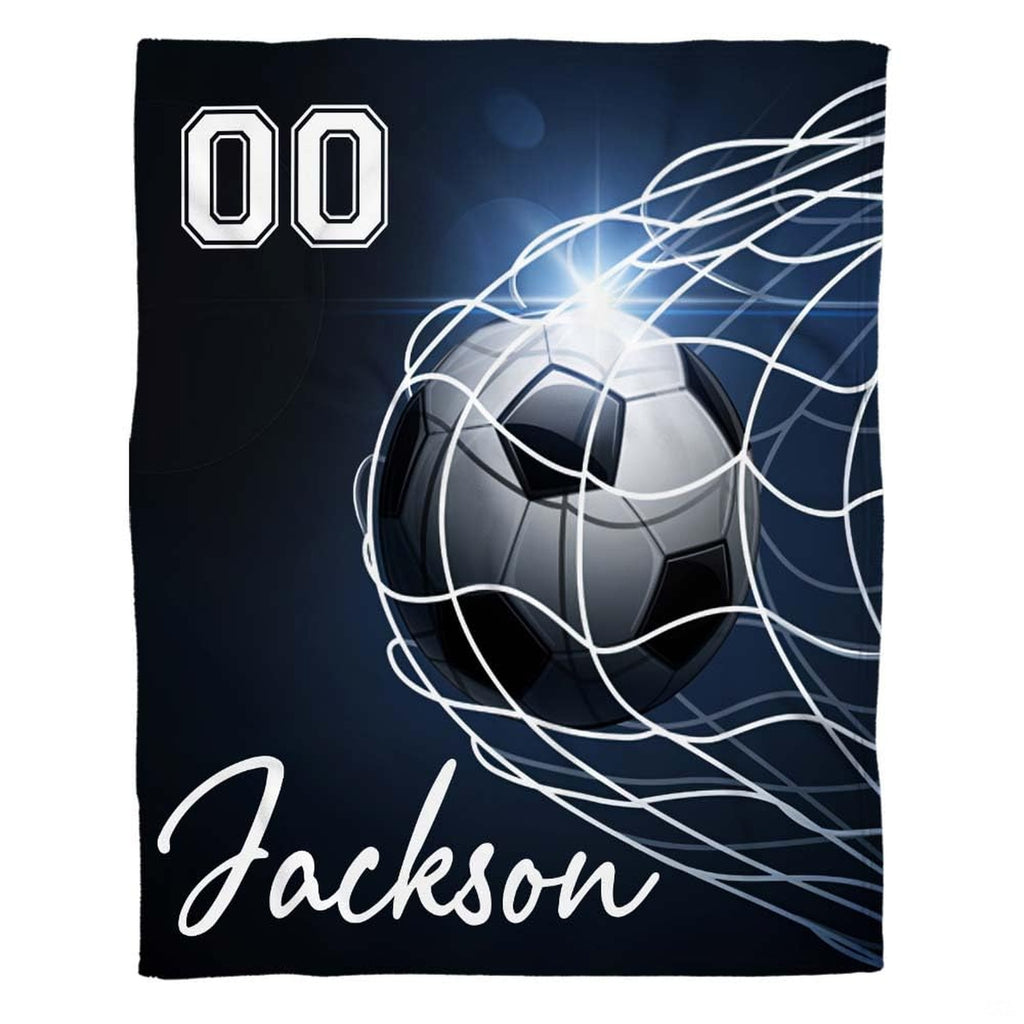 Soccer goal sports design blanket flat unfolded view