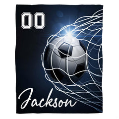 Soccer goal sports design blanket flat unfolded view