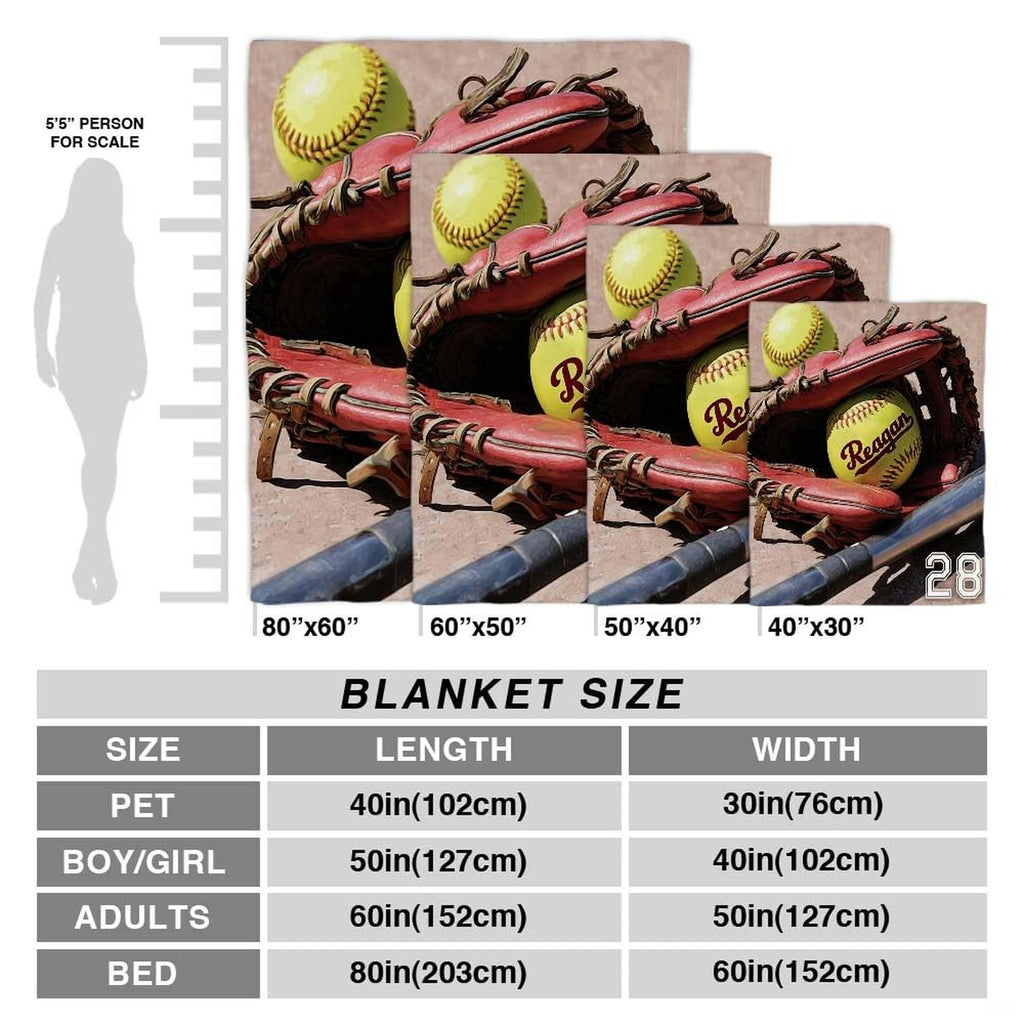 Fastpitch softball illustration blanket draped over armchair