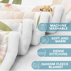 Custom Floral Butterfly Inspirational Blanket, Machine Washable