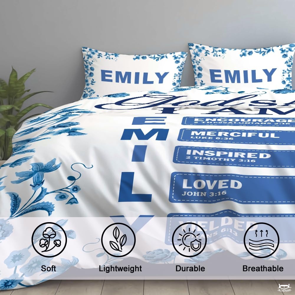 Christian Bedding Set – Inspirational Bible Verse Comforter – Religious Bedding for Women, Faith Gift for Mom, Daughter, Sister, Birthday & Religious Gifts (Christian Art)
