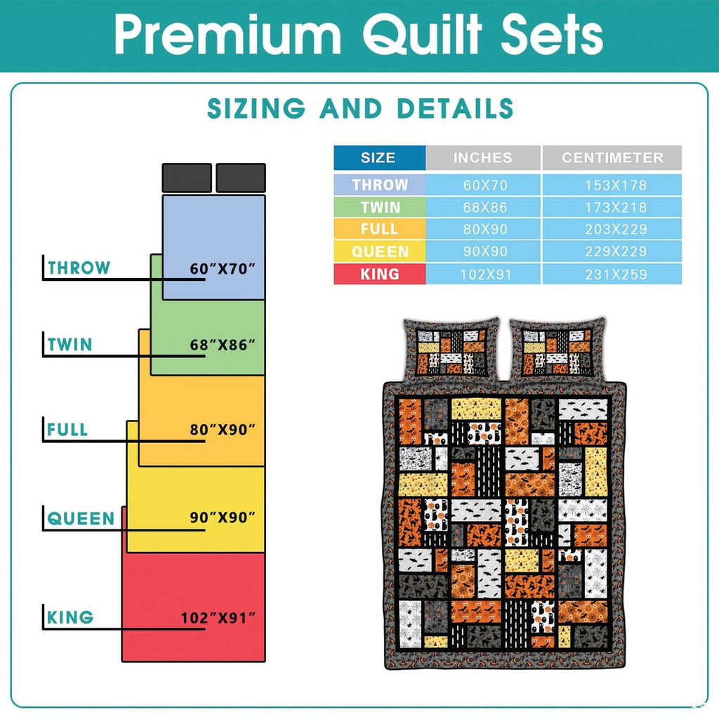 Corner fold view of Halloween bedding highlighting sharp geometric printing and vivid orange colors
