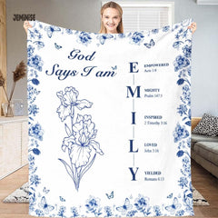 Jeminise Custom Bible Verse Christian Blanket, Personalized Inspirational Bedding