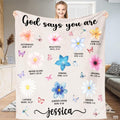 Custom Inspirational Bible Verse Floral Blanket