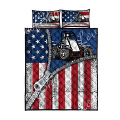 Folded view of dirt racing bedding showing crisp print details in crimson red and slate charcoal tones