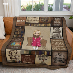 Jeminise Customized Reading Blanket for Book Lovers, Personalized Daughter Gift
