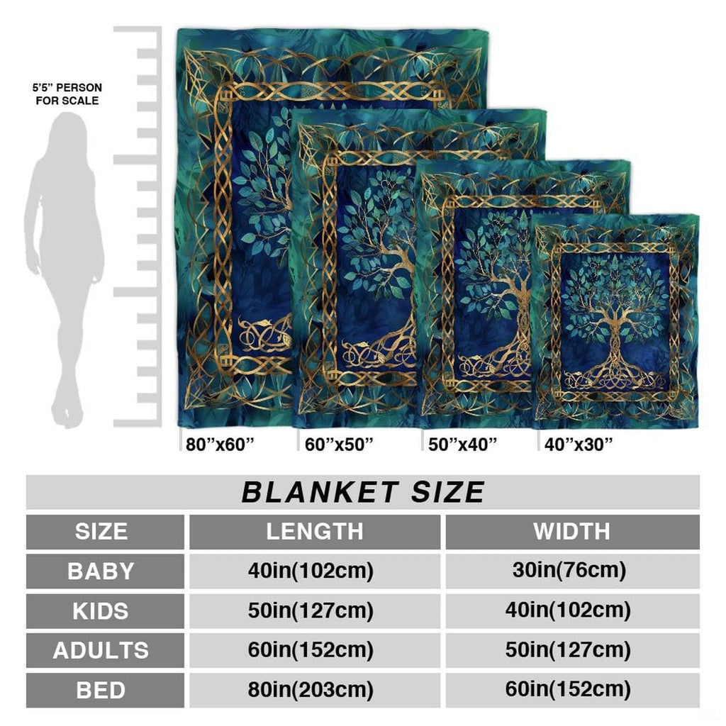 Stylized gold teal bedroom setting highlighting the golden tree illustration and jewel-toned palette.