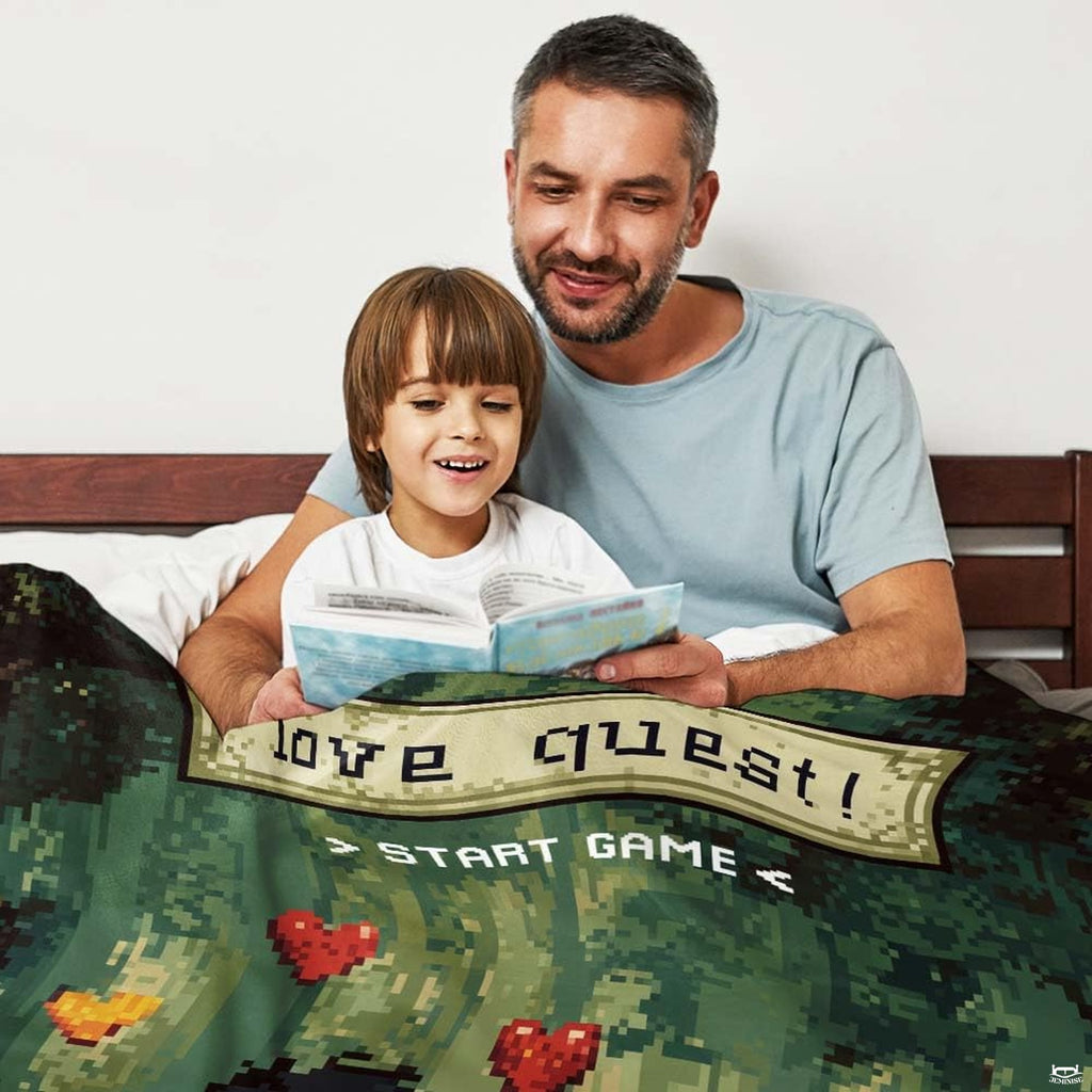 16-bit pixel art couple running on forest path with floating hearts, view 7.