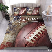 Custom American Football Close Up on Flag Comforter