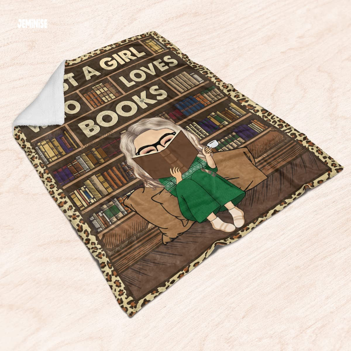 Jeminise Customized Reading Blanket for Book Lovers, Personalized Daughter Gift