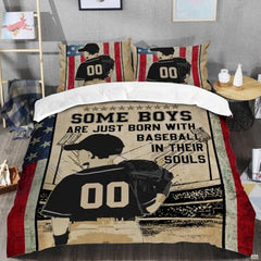 Custom Baseball Boy Bedding Set, Baseball Duvet Cover King Queen Twin Full Microfiber Lightweight for Boys, Sport Bedroom Decor