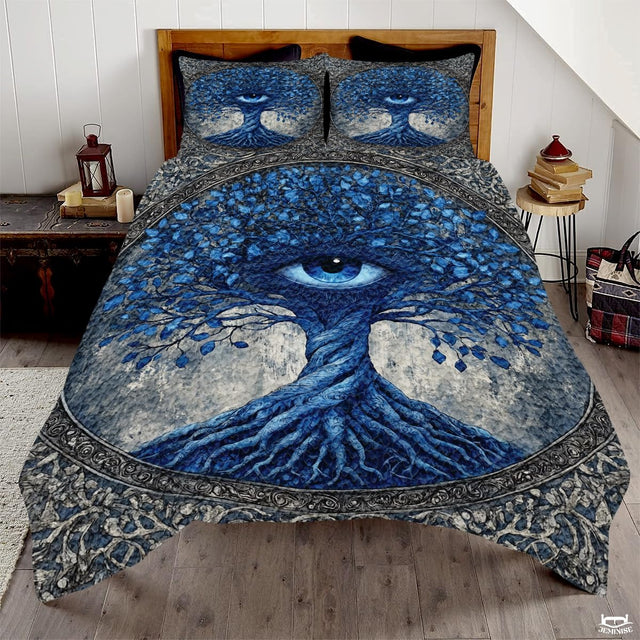 Custom Celtic Tree of Life Quilt Set with Fantasy Central Eye Artwork