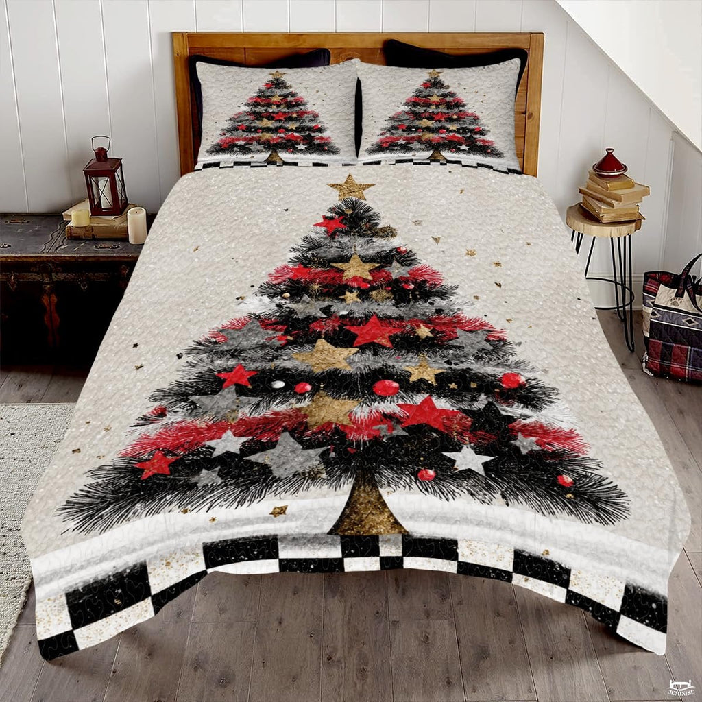 Christmas Bedding Quilt – Soft Microfiber Holiday Bedspread, Lightweight Winter Bedding, Cozy Xmas Quilts for Couch, Bedroom & Seasonal Home Decorations (Christmas Quilt-DS11)