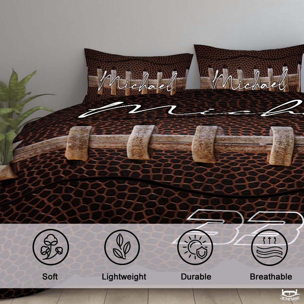 Feature panel for football laces comforter