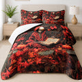 Personalized Witch Quilt Set, Autumn Forest Bedding with Beautiful Witch Design, Lightweight Bedspread for Halloween & Fall Bedroom Decor (#02)