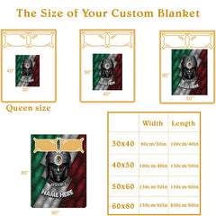 Artistic presentation of heritage Aztec warrior print in a decorated home space.