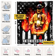 Detailed perspective of bold firefighter graphic art with thin red line stripe and rustic black and white stripes.