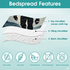 Personalized Bigfoot Moon Mountain Night Quilt Set, Machine Washable