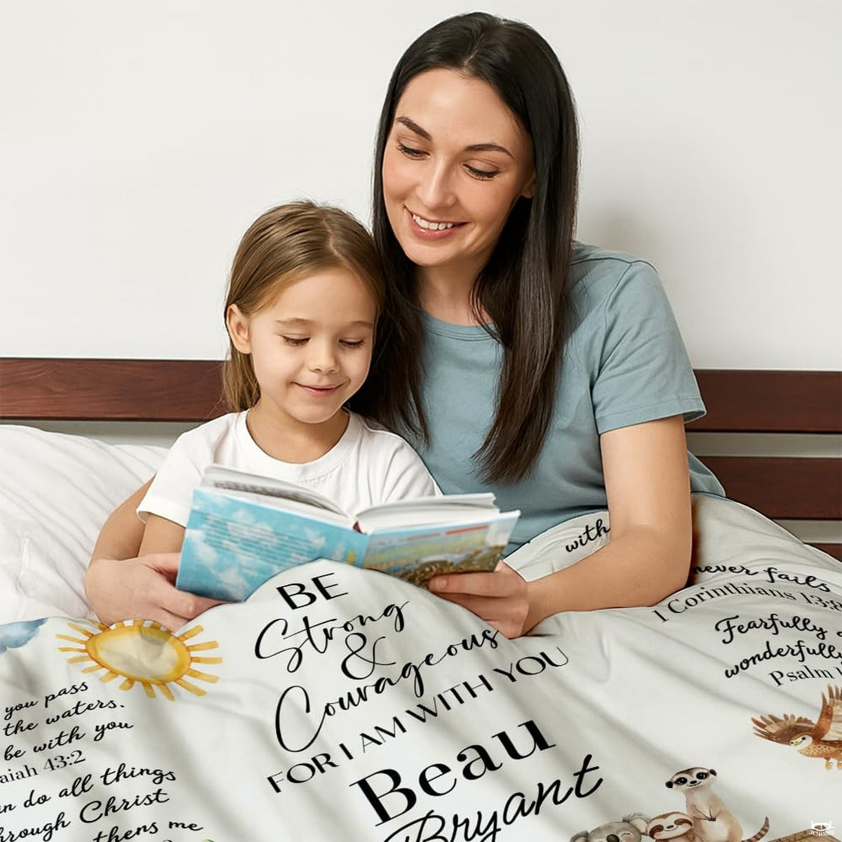 Nursery animal boat artwork displayed in an indoor family bedroom setting
