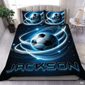 Custom Glowing Soccer Ball Trails Comforter Set, Machine Washable