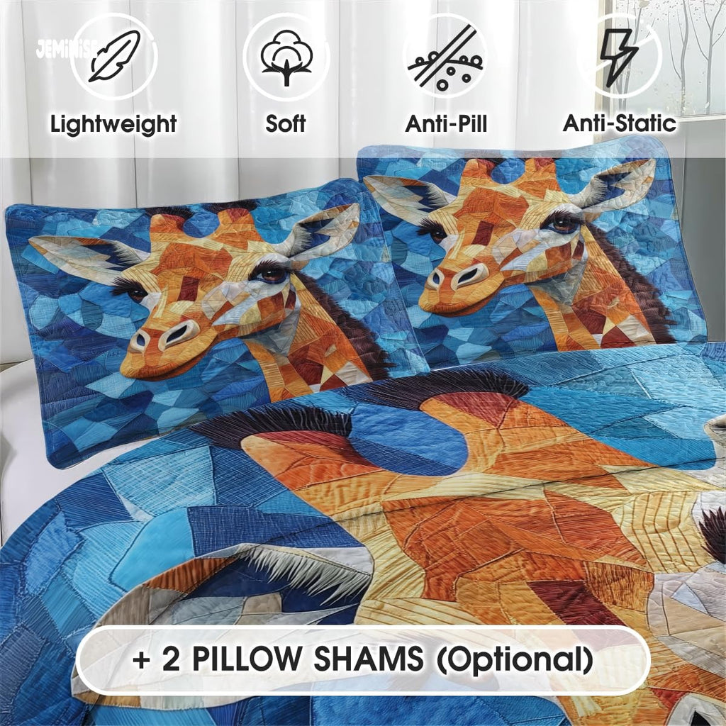 Jeminise Cat Farmhouse Quilt Set, Cozy Animal Bedding